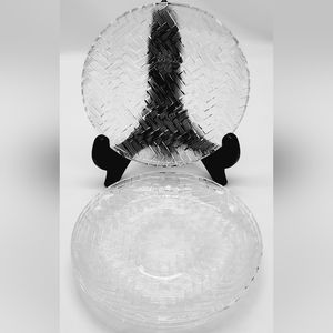 Vintage "Fiesta" Arcoroc USA Basket Weave Rattan Saucer Plates- set of 4